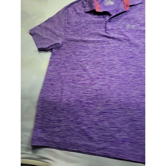 Under Armour Playoff Polo Shirt Adult M Heather Purple Golfing Performance Mens - Picture 5 of 9